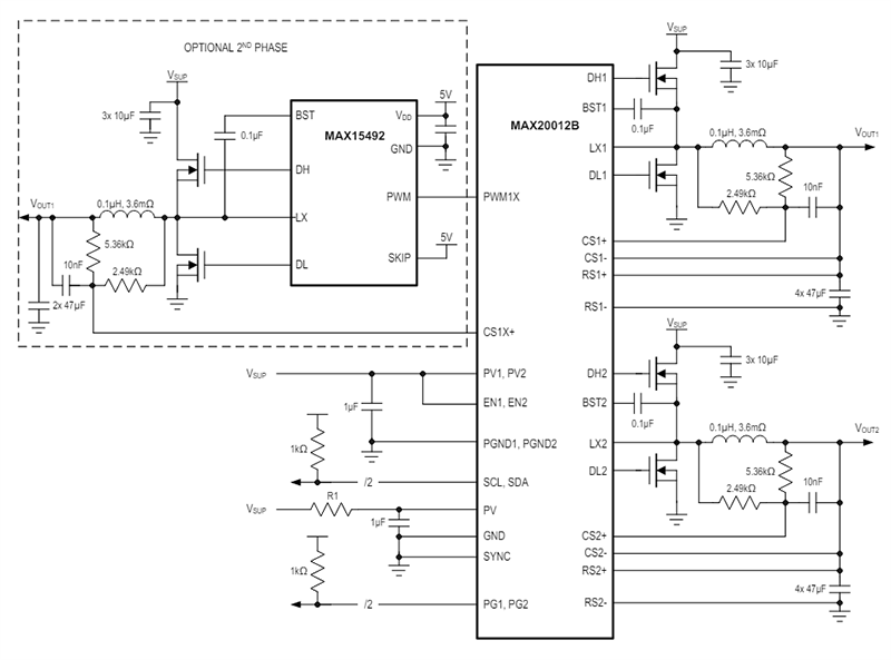 Analog Devices Inc. MAX20012B汽车降压控制器
